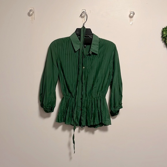 Robert Rodriguez Emerald Blouse - Picture 1 of 5